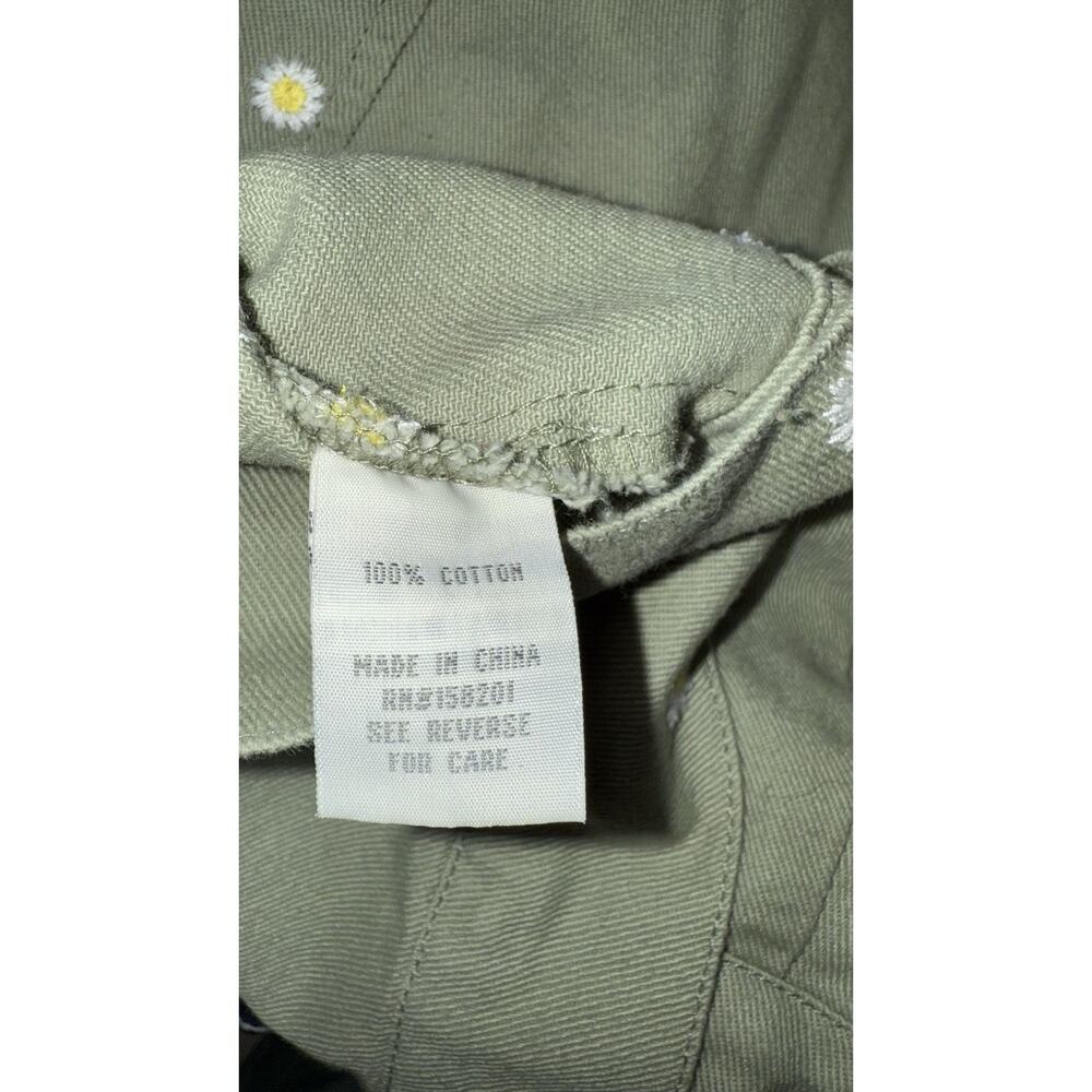 Cali 1850 Button Denim Jean Jacket Light Green Daisy Floral Print Women's XL - Picture 6 of 7